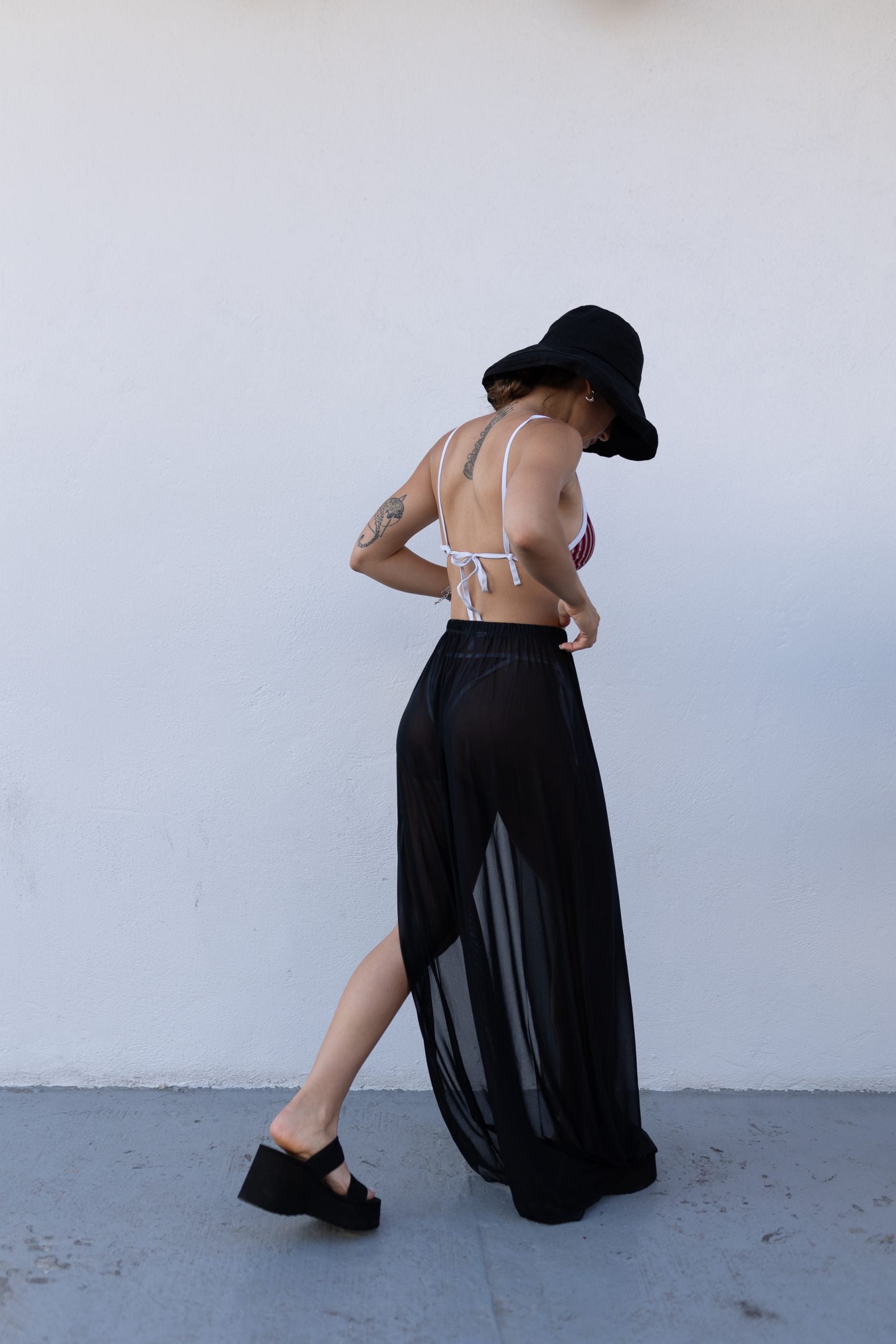 See through skirt- ημιδιαφανη φούστα με λάστιχο στην μέση για την παραλια fitmeup.gr
