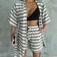 Stripped Kimono Set